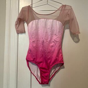 Pink Ombre 3/4 Sleeve Barreto Dancewear Leotard